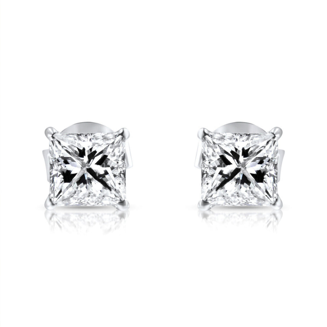 Princess Cut Diamond Stud Earrings