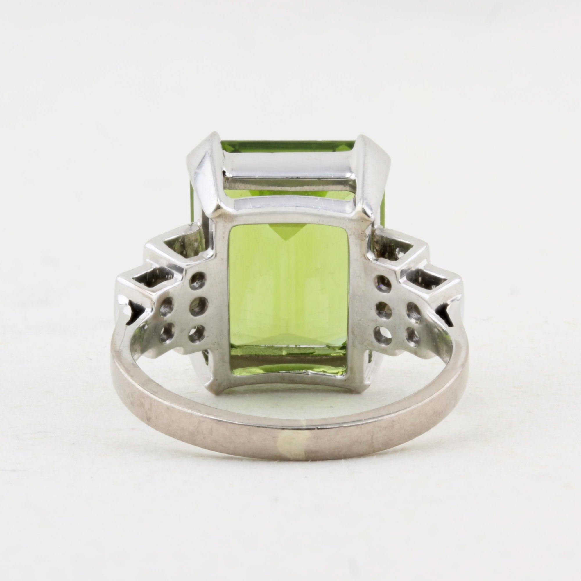 Peridot and Diamond Cocktail Ring