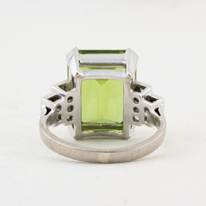 Peridot and Diamond Cocktail Ring