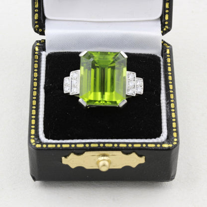 Peridot and Diamond Cocktail Ring
