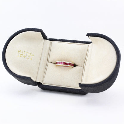 Ruby and Diamond Half Eternity Ring
