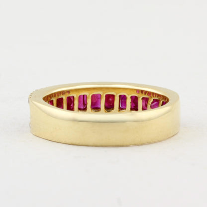 Ruby and Diamond Half Eternity Ring