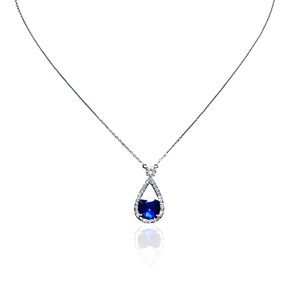 Sapphire and Diamond Cluster Necklace