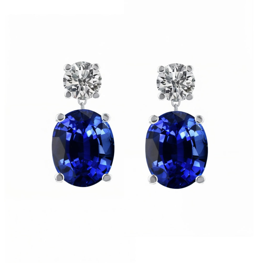 Sapphire and Diamond Drop Earrings