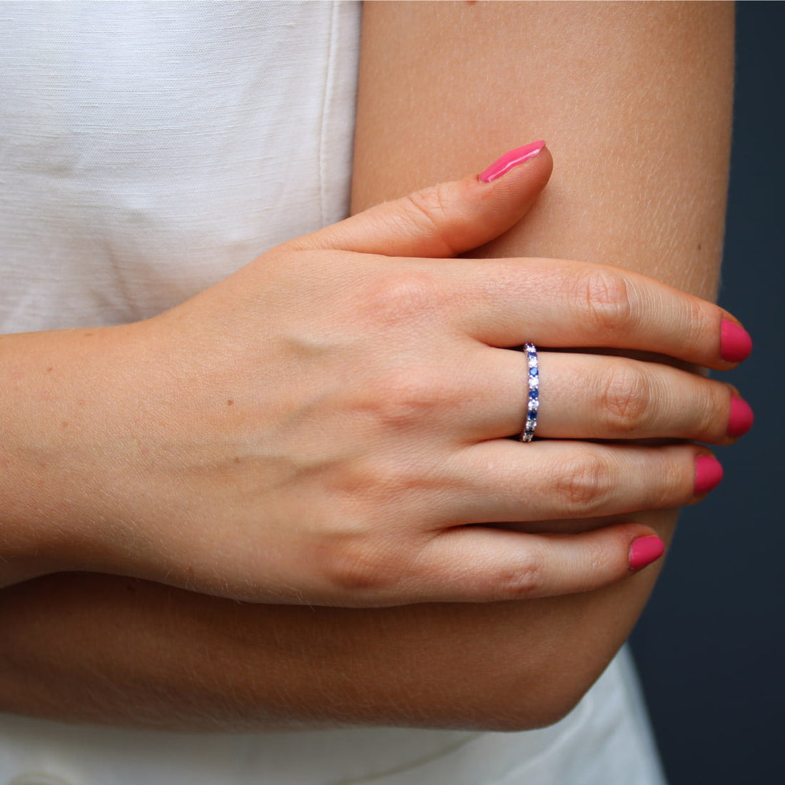 Tiffany Sapphire &amp; Diamond Full Eternity Ring