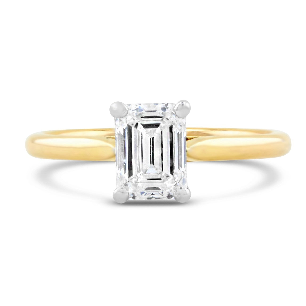 Timeless Emerald Cut Diamond Solitaire Engagement Ring