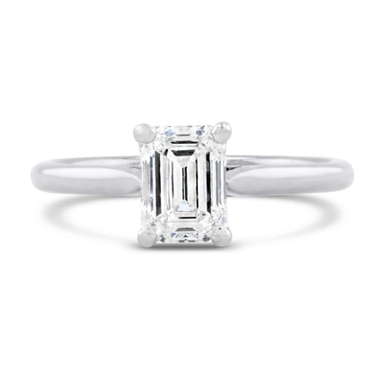 Timeless Emerald Cut Diamond Solitaire Engagement Ring