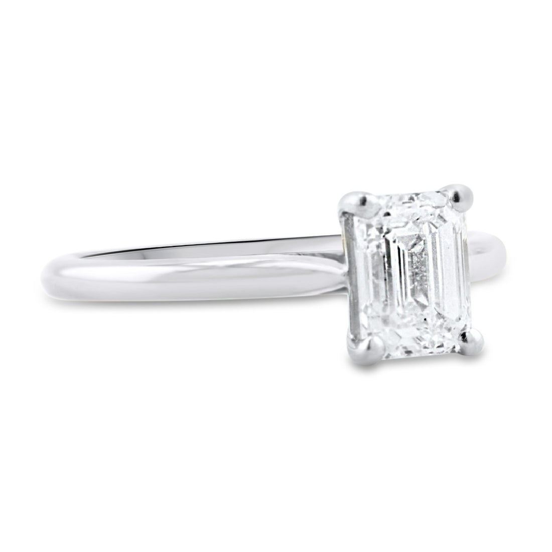 Timeless Emerald Cut Diamond Solitaire Engagement Ring