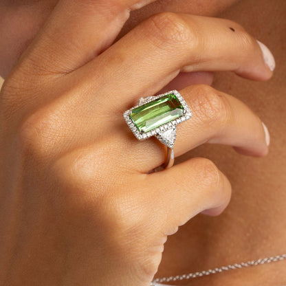 Tourmaline and Diamond Ring