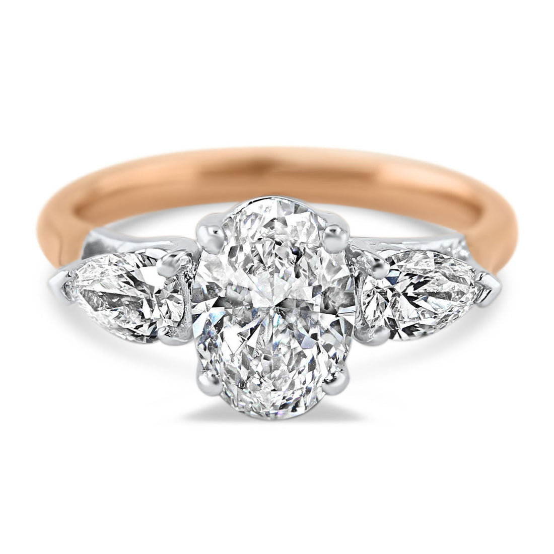 Unity Oval Diamond and Pear Shape Engagement Ring