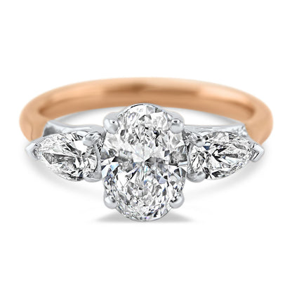 Unity Oval Diamond and Pear Shape Engagement Ring