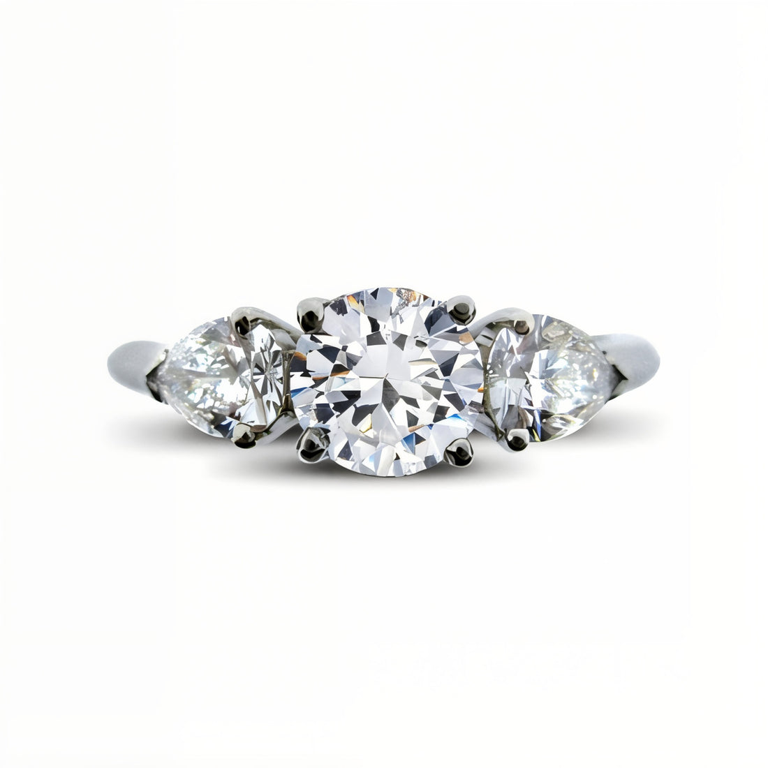 Unity Round Diamond and Pear Shape Engagement Ring