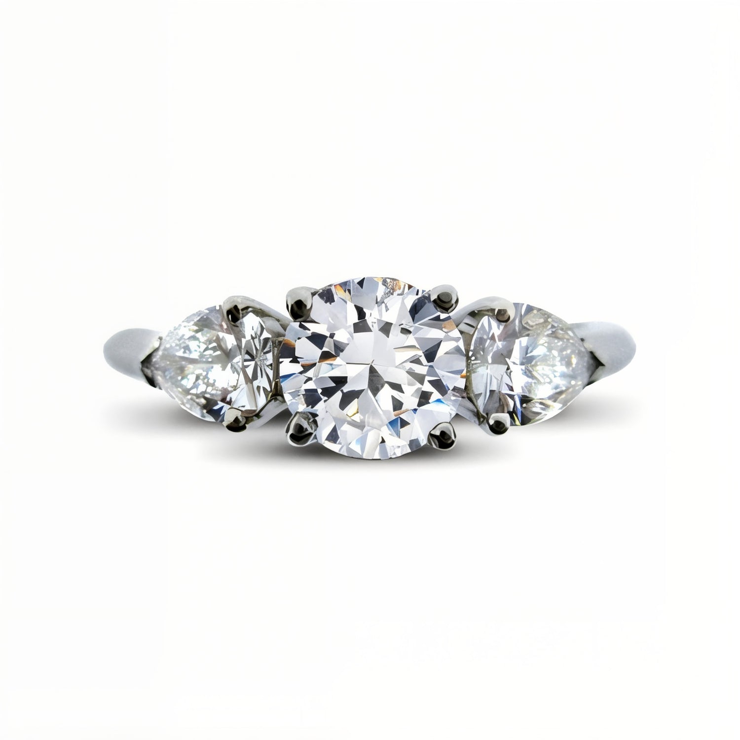 Unity Round Diamond and Pear Shape Engagement Ring