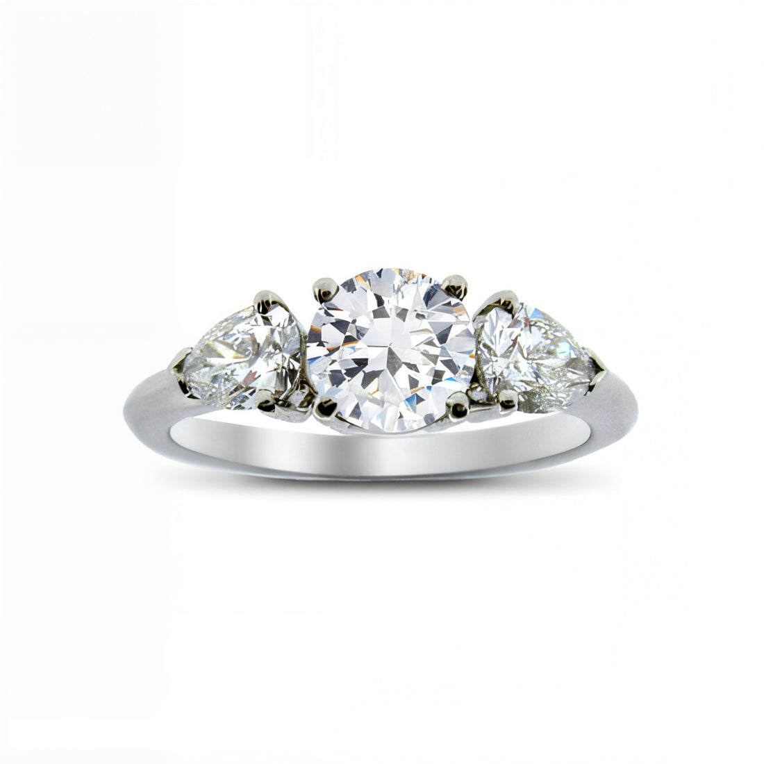 Unity Round Diamond and Pear Shape Engagement Ring
