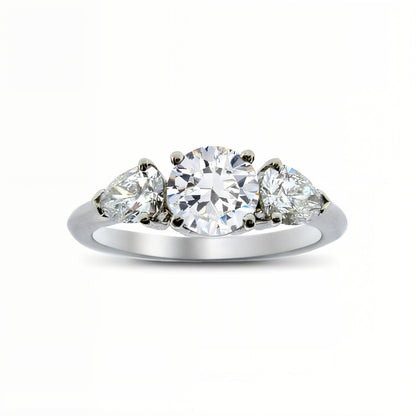 Unity Round Diamond and Pear Shape Engagement Ring
