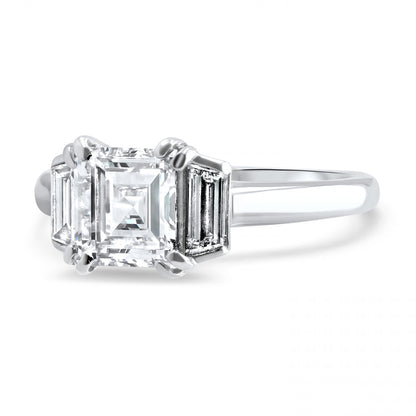 Unity Asscher Cut Three Stone Engagement Ring
