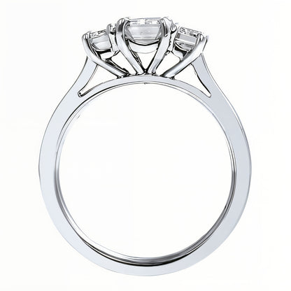 Unity Emerald Cut Diamond Three Stone Engagement Ring