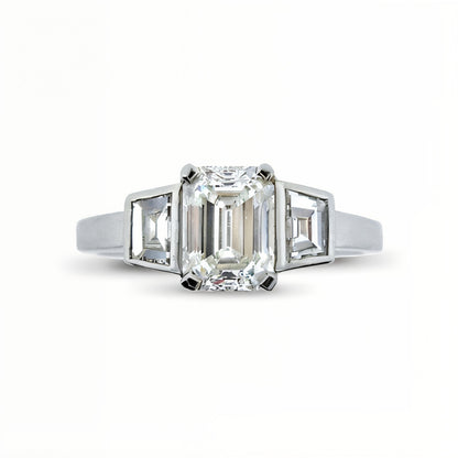 Unity Emerald Cut and Trapeze Cut Diamond Ring