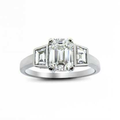 Unity Emerald Cut and Trapeze Cut Diamond Ring