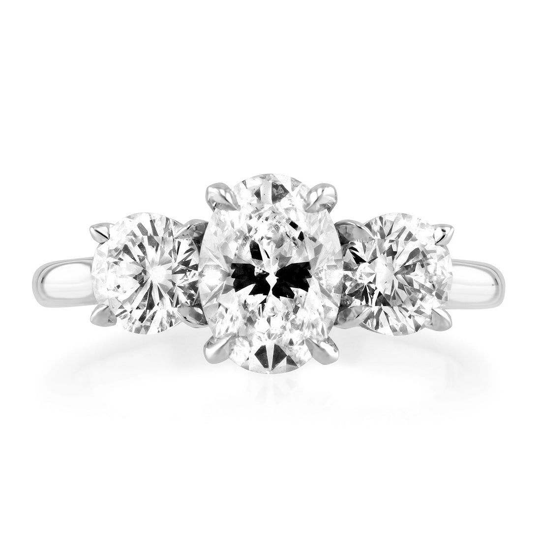 Unity Oval Diamond Three Stone Engagement Ring