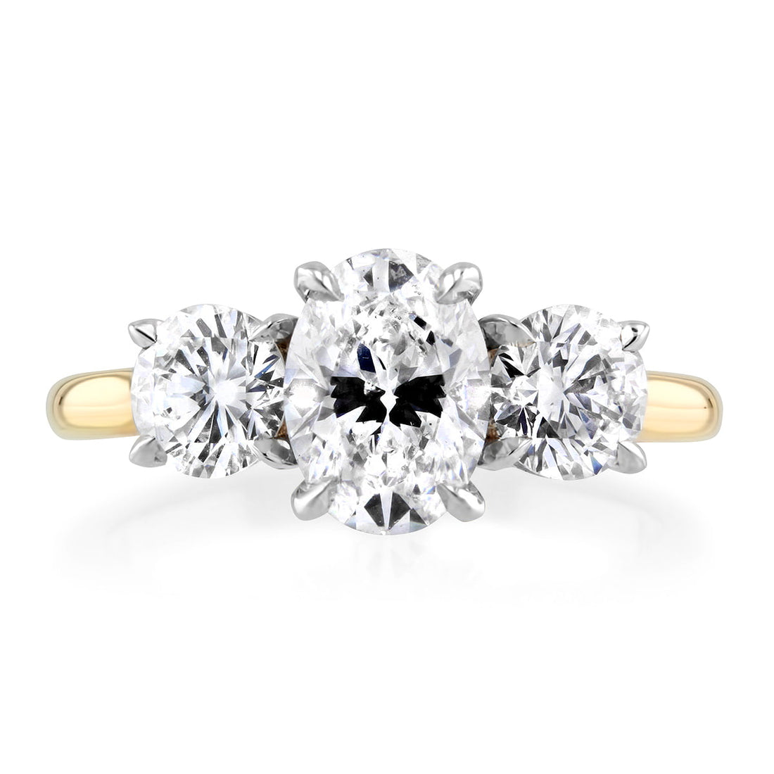 Unity Oval Diamond Three Stone Engagement Ring