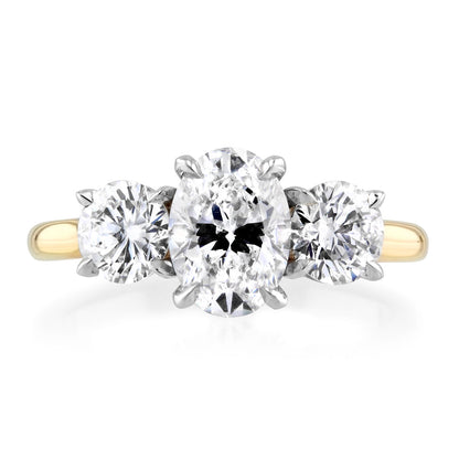 Unity Oval Diamond Three Stone Engagement Ring