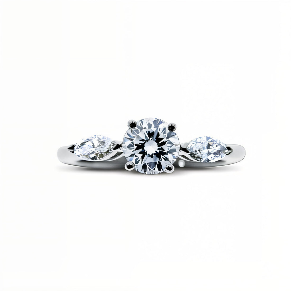 Unity Round Diamond and Marquise Engagement Ring