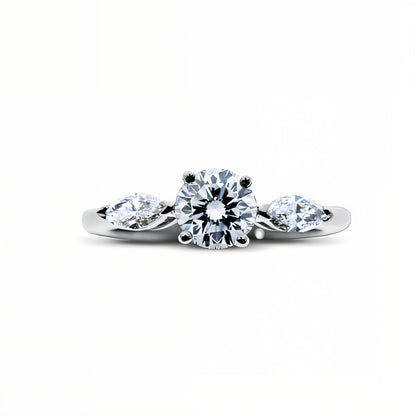 Unity Round Diamond and Marquise Engagement Ring