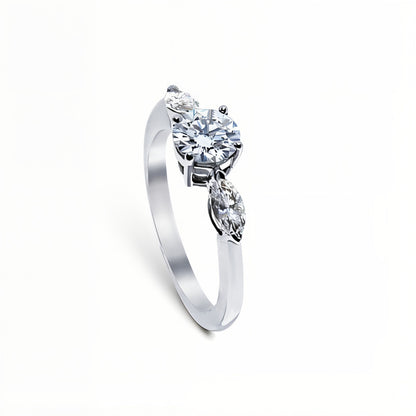 Unity Round Diamond and Marquise Engagement Ring