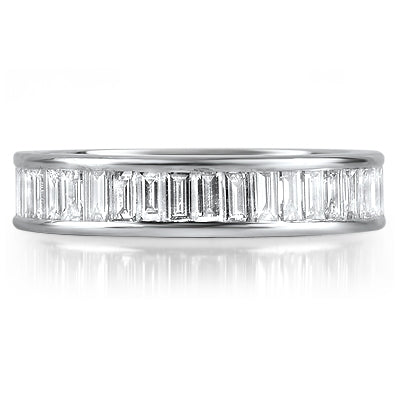 Vertical Baguette Cut Diamond Eternity Ring