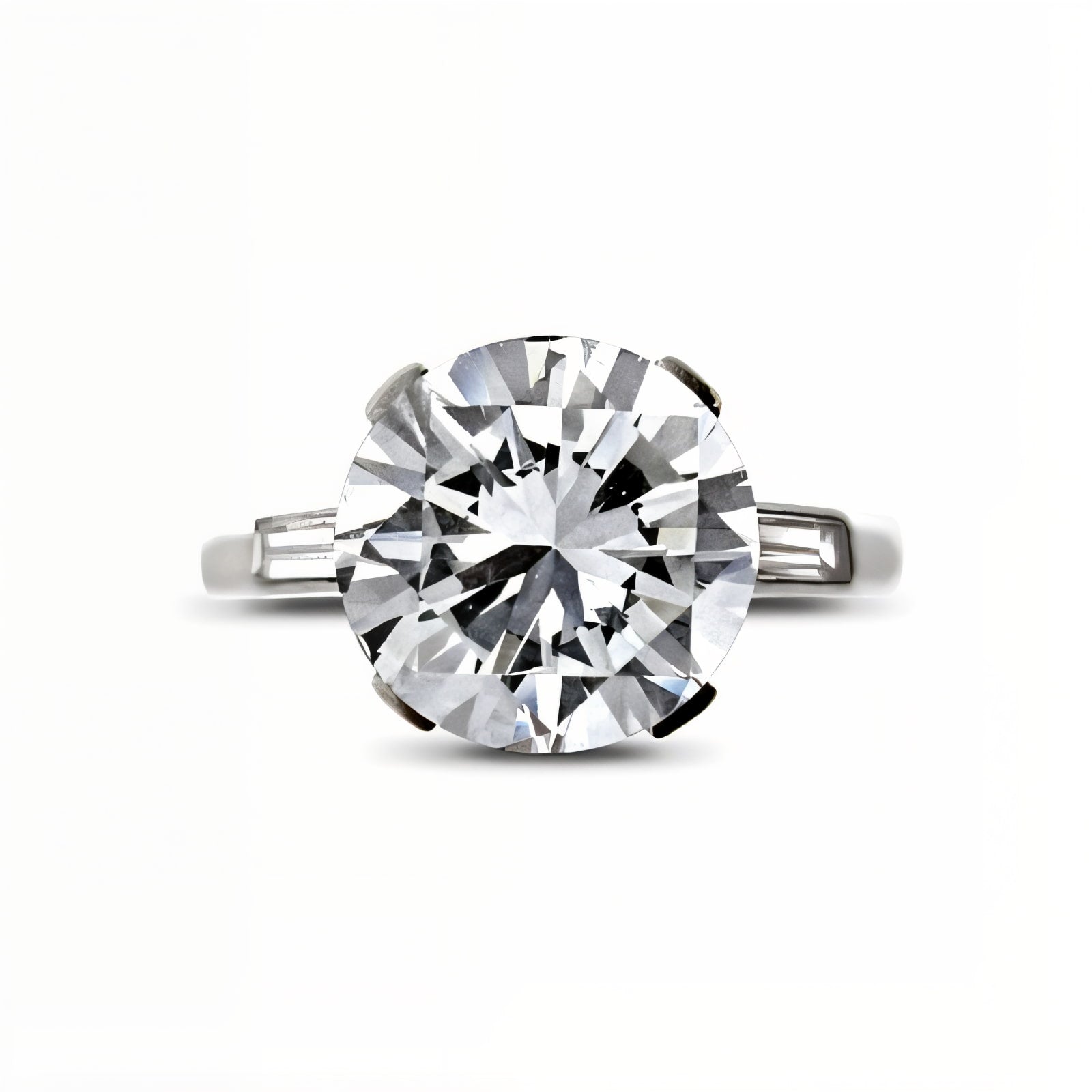 Lumine Round Diamond and Baguette Engagement Ring