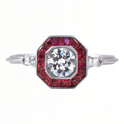 Vintage Diamond Target Ring