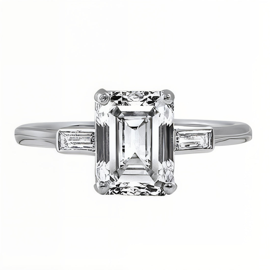 Vintage Emerald Cut Diamond Engagement Ring
