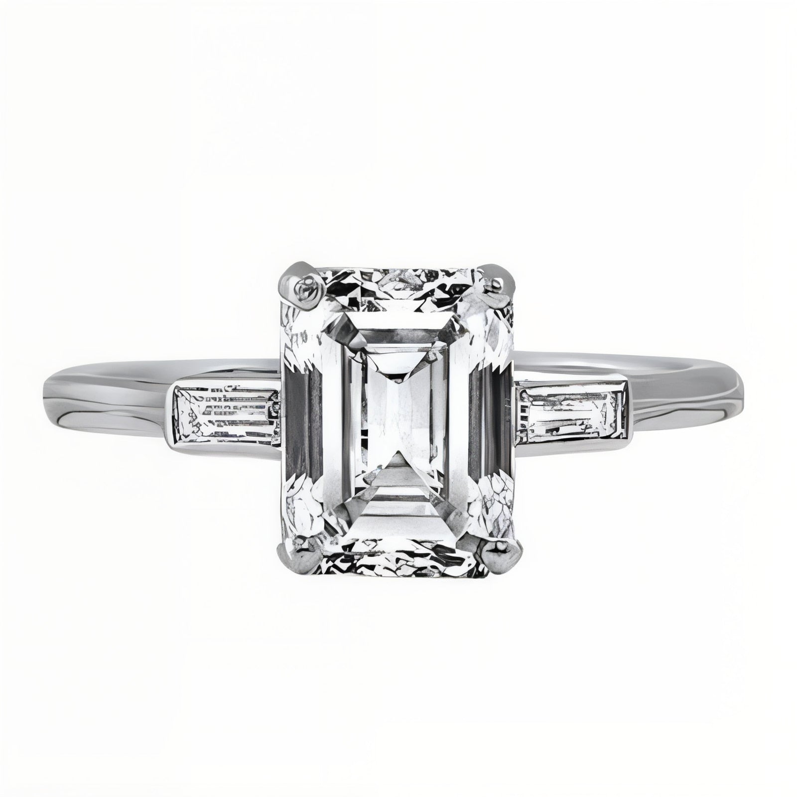 Vintage Emerald Cut Diamond Engagement Ring