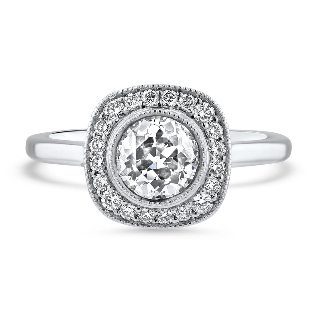 Vintage Diamond Cluster Engagement Ring
