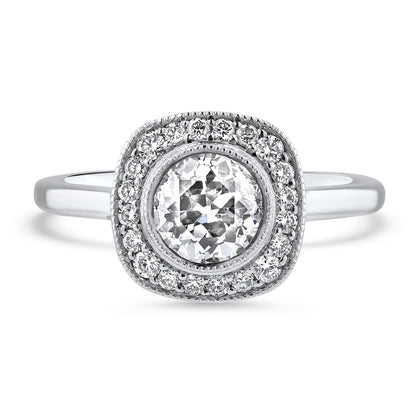 Vintage Diamond Cluster Engagement Ring