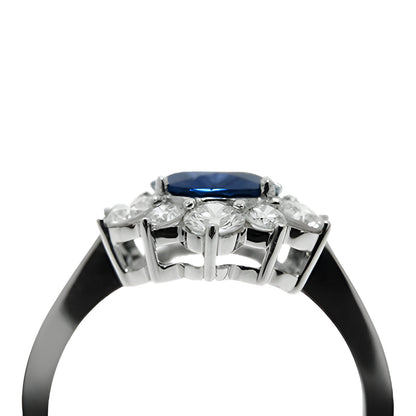 Vintage Sapphire and Diamond Cluster Ring