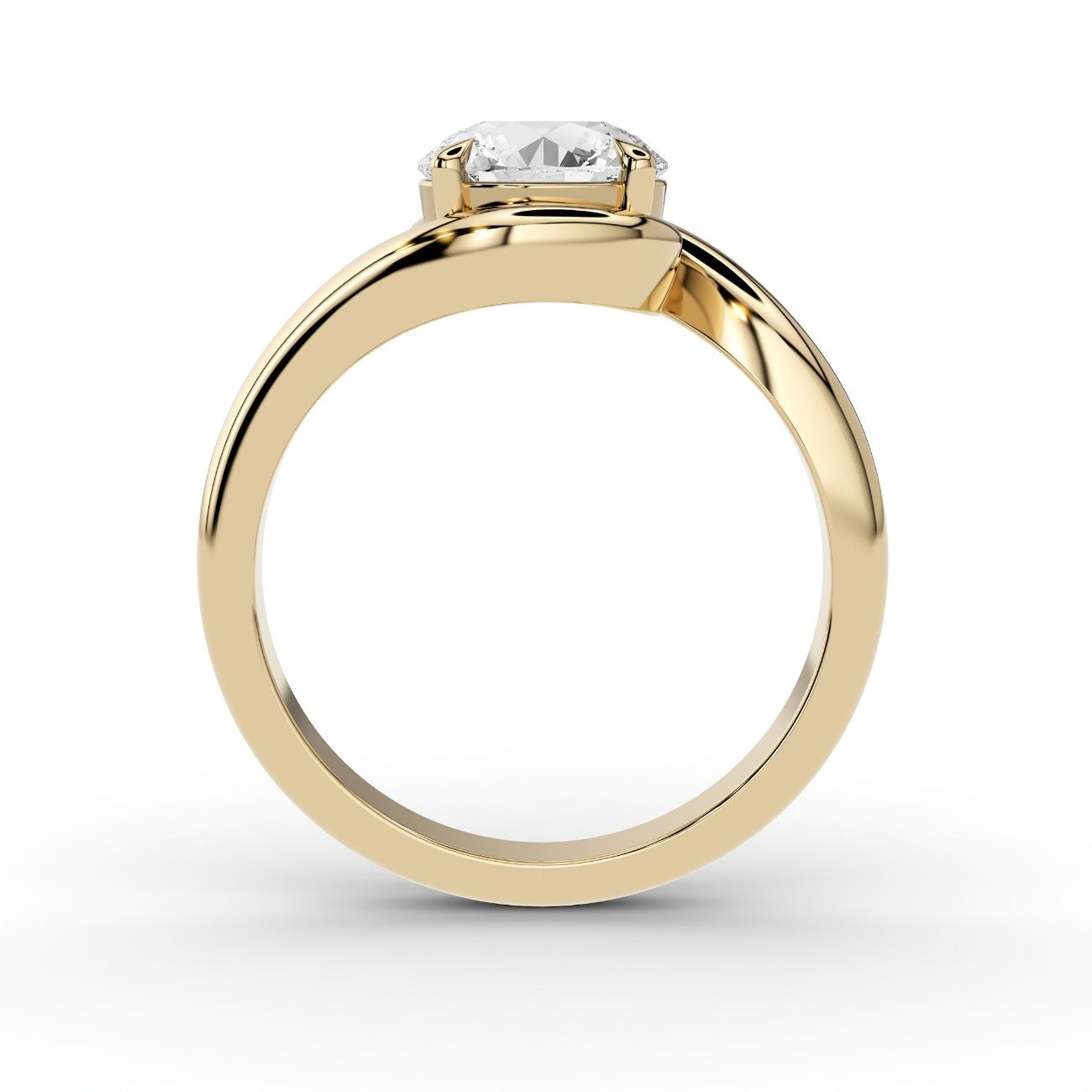 Amity Wave Twist Solitaire Ring