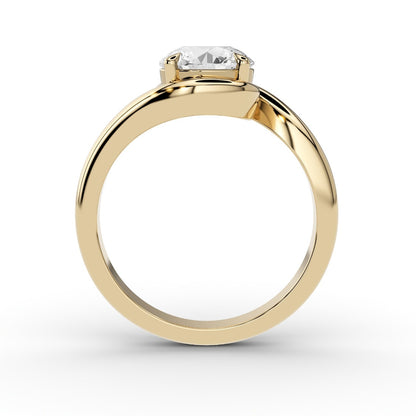 Amity Wave Twist Solitaire Ring