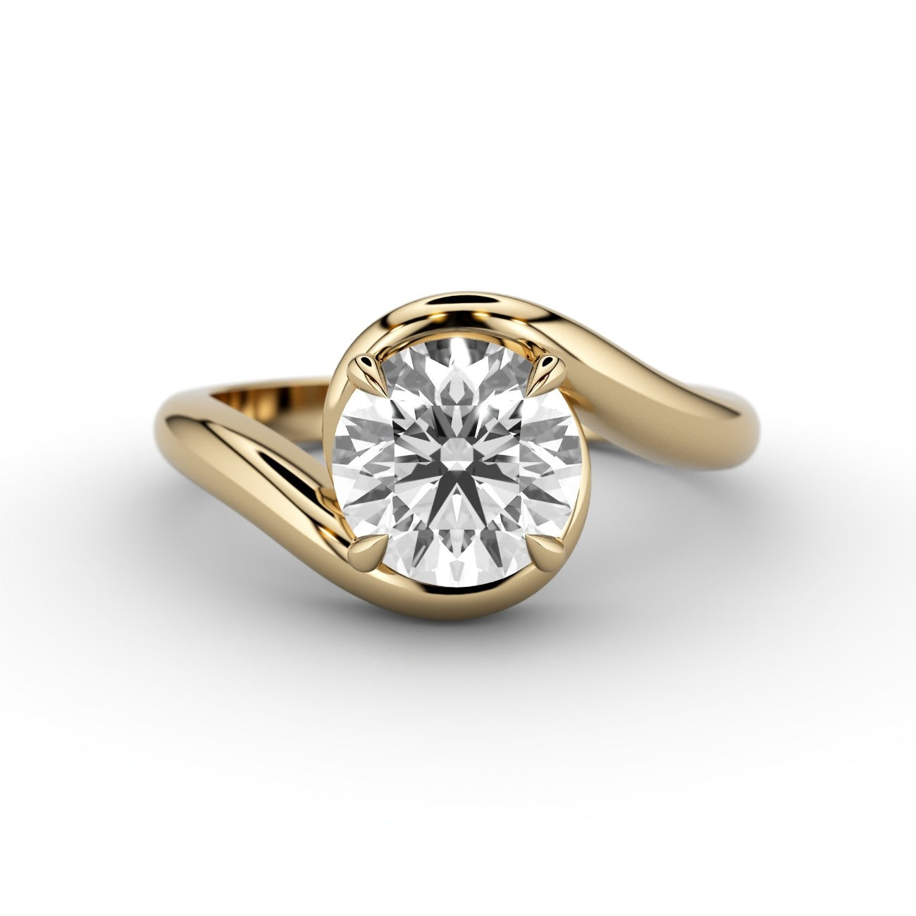 Amity Wave Twist Solitaire Ring