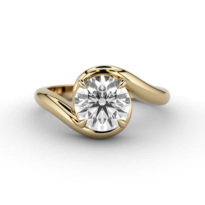 Amity Wave Twist Solitaire Ring