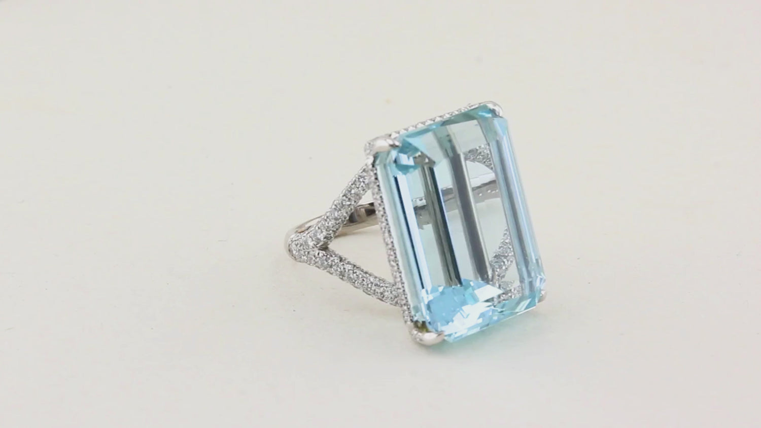 30ct Aquamarine and Diamond Cocktail Ring