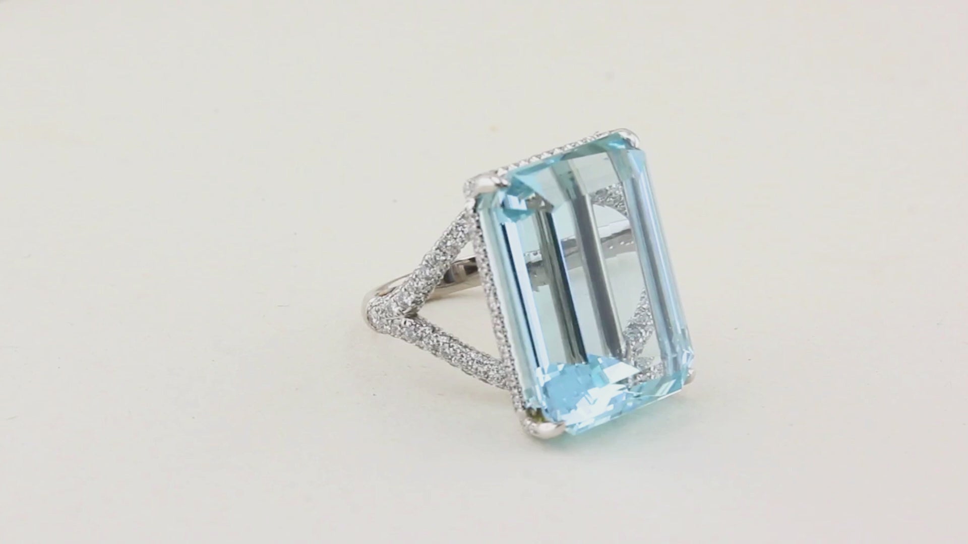 30ct Aquamarine and Diamond Cocktail Ring