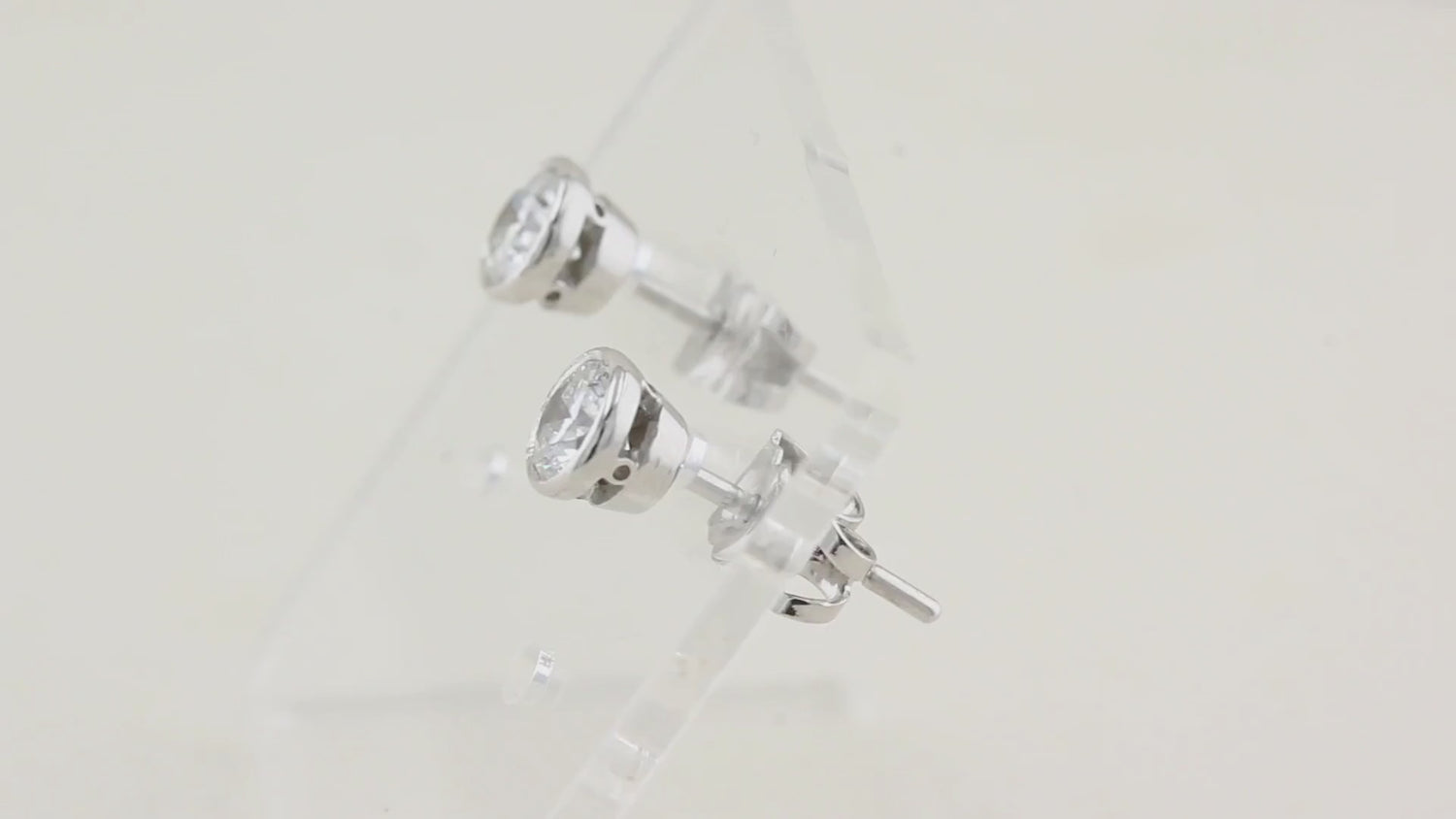1.00ct Diamond Rubover Stud Earrings
