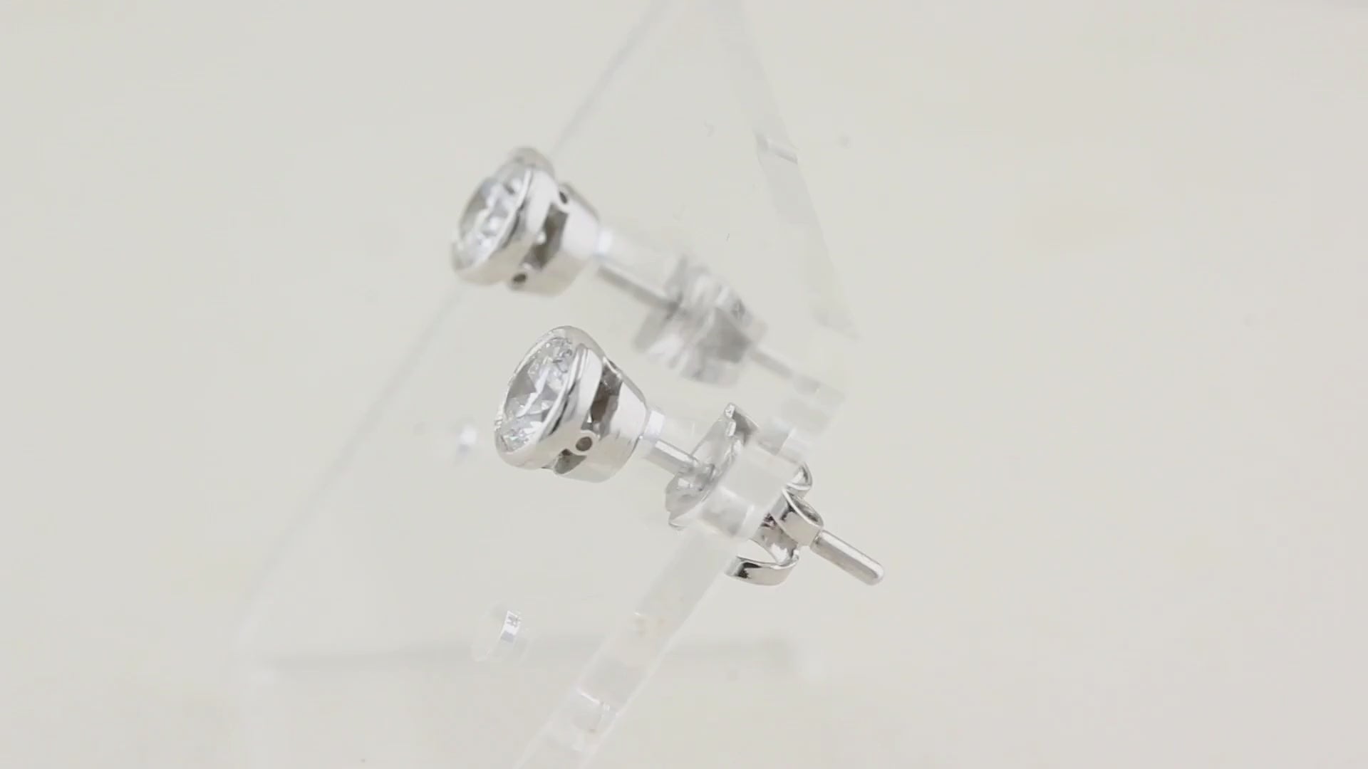 1.00ct Diamond Rubover Stud Earrings