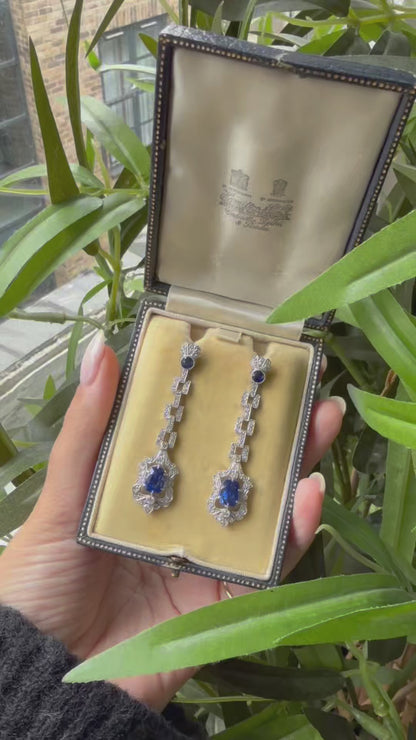 Rare Antique Natural Sapphire Drop Earrings
