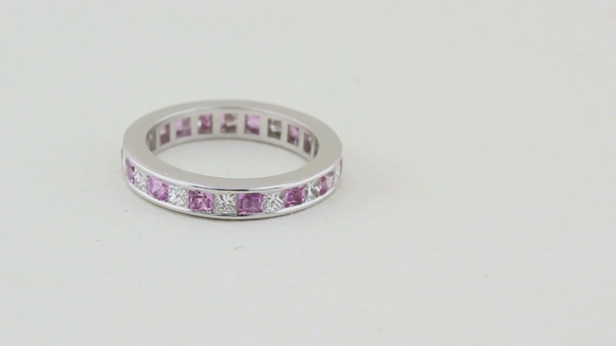 Pink Sapphire and Diamond Eternity Ring