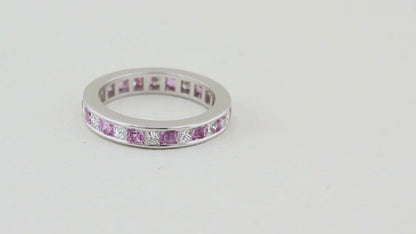 Pink Sapphire and Diamond Eternity Ring