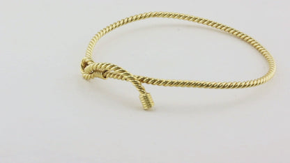 Vintage Hermes Yellow Gold Bangle