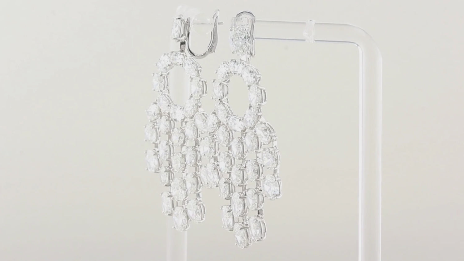 William Goldberg 32ct Oval Diamond Drop Earrings